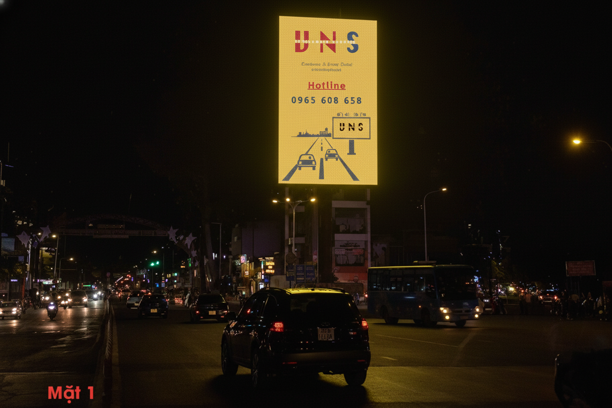 2 LED mũi tàu Trần Hưng Đạo - Phạm Ngũ Lão (Mặt 1 hướng từ Chợ Bến Thành đi đến đường Trần Hưng Đạo)